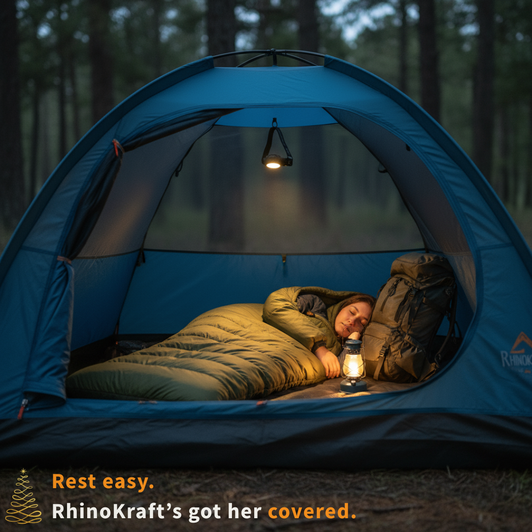 RhinoKraft -10 Degree | Soft Fur Lining | Extra Large Size | 2.4 Kg Weight | Soft and Warm Sleeping Bag for Adventure | Camping, Trekking and Outdoor Activity