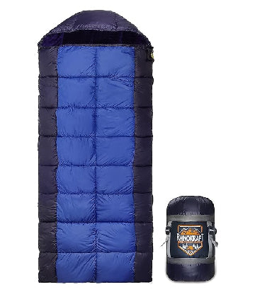 RhinoKraft -10 Degree | Jumbo Size | Soft Fur Lining | 2.6 Kg Weight | Soft and Warm Sleeping Bag for Adventure | Camping, Trekking and Outdoor Activity RK-DOLPHIN-BLU