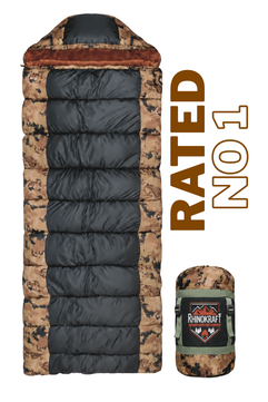RhinoKraft -10 Degree Sleeping Bag for Adult | Soft Fur Lining | Extra Large Size | 2.4 Kg Weight | Soft and Warm Sleeping Bag for Adventure | Camping, Trekking and Outdoor Activity RK-PYRAMID