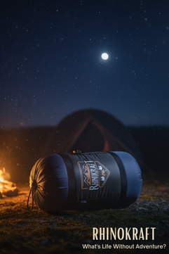 RhinoKraft Sleeping Bag for Adults | Fits Up to 6.5ft | Waterproof, Anti-Pill Fleece, Hollow Fiber Fill | 0°C to 18°C | Hood, Travel Pillow & Compression Sack | for Camping, Trekking & Hiking