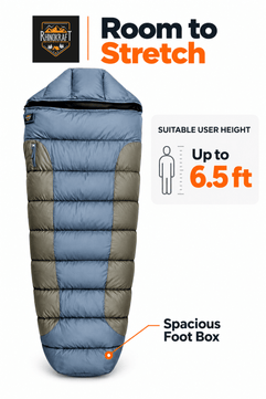 RhinoKraft -10°C Extreme | Anti-Pilling Fleece Liner | Extra-Large 6.5 ft Mummy Sleeping Bag | Warm, Durable & Portable for Camping, Trekking & Outdoor Adventure