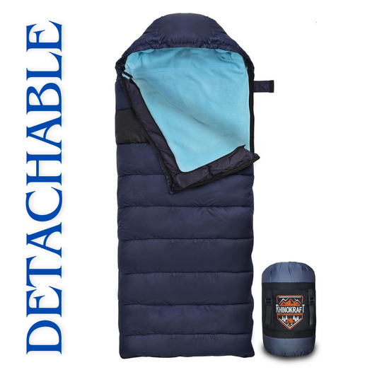 RhinoKraft Detachable Anti Fleece Sleeping Bag ! 0 to 15 Degree Celsius! 2.4 Kg | RK-PUNCH-NBLU