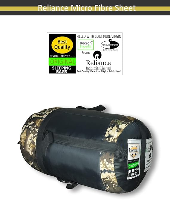 RhinoKraft Army Design ! Tactical Print Sleeping Bags for Adults | Light Weight 1 Kg |Spacious Design CAMO