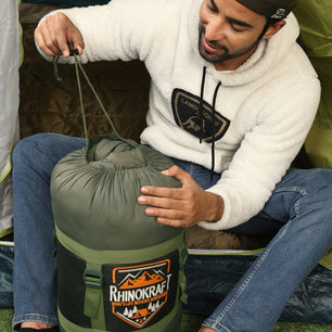 RhinoKraft -2 Degree | Anti Fleece Liner | 2.4 Kg Weight | Super Warm | Sleeping Bag for Adventure | Camping, Trekking and Outdoor Activity RK-TOM