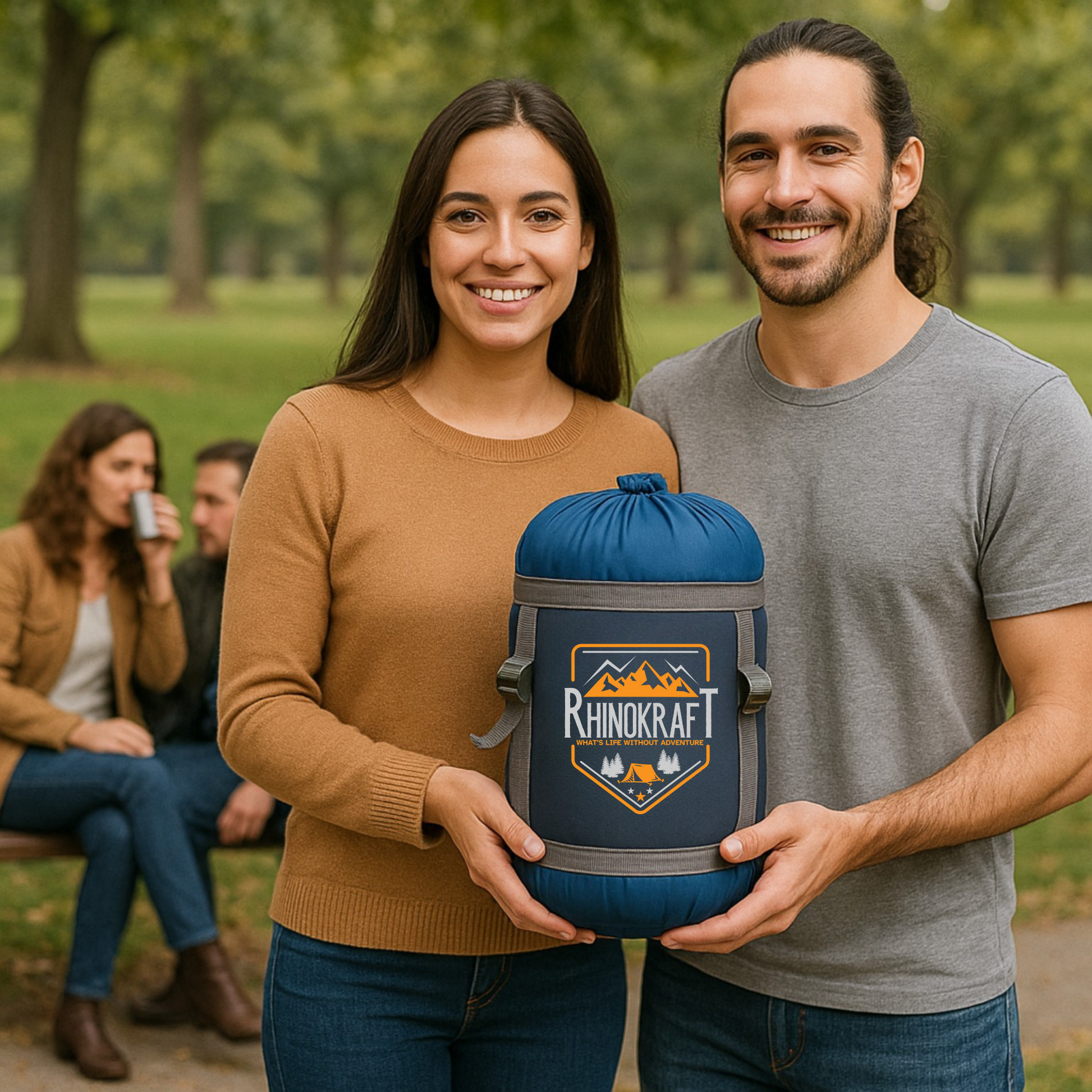 RhinoKraft 3 Season Warm & Cool Weather - Summer, Spring, Winter, Lightweight, for Adults & Kids - Camping Gear Equipment, Traveling and Outdoors RK-RAZBLUE