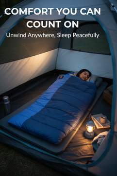 RhinoKraft 3 Season Warm & Cool Weather - Summer, Spring, Winter, Lightweight, for Adults & Kids - Camping Gear Equipment, Traveling and Outdoors RK-RAZBLUE