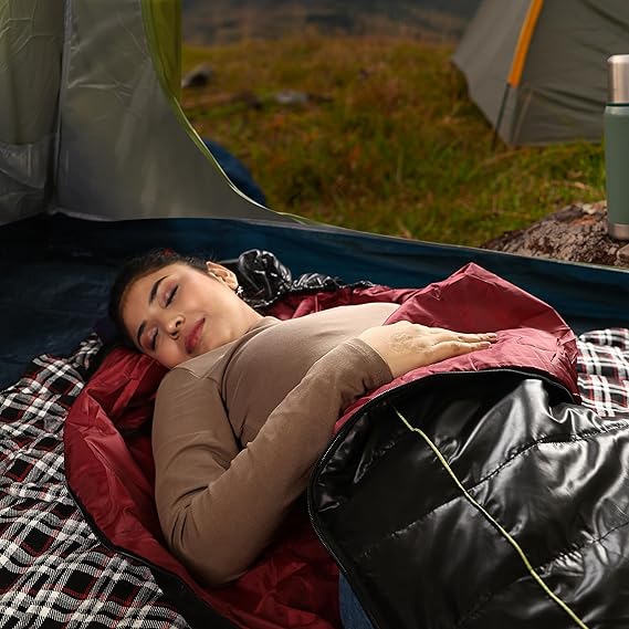 RhinoKraft Rockstar ! The Smallest Sleeping Bag for Men for Bikers, Hikers and Trip Lovers for Camping Activities for all 3 Season ! Light Weight