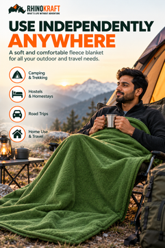 RhinoKraft Lightweight Compact Microfiber Fleece Sleeping Bag Liner 190 x 90cm / 75