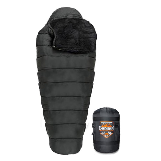 RhinoKraft Black Sleeping Bag for Adults RSKBLK