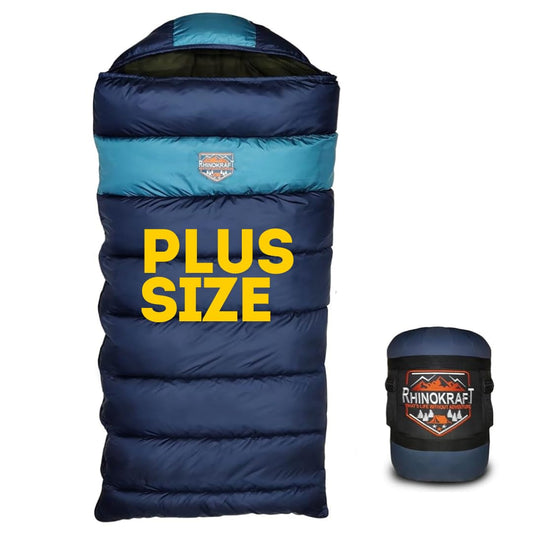 RhinoKraft Plus Size Zero Degree Envelope Sleeping Bag for Adults for Mild to Harsh Winter RK-BHEEM-BLU