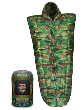 RhinoKraft Warriors Navy Blue Sleeping Bag ! Detachable Inner Liner ! 6 Layers ! Extra Large Size for Temp -20c ! 6.5 Ft RK-WARRIOR-CAMO