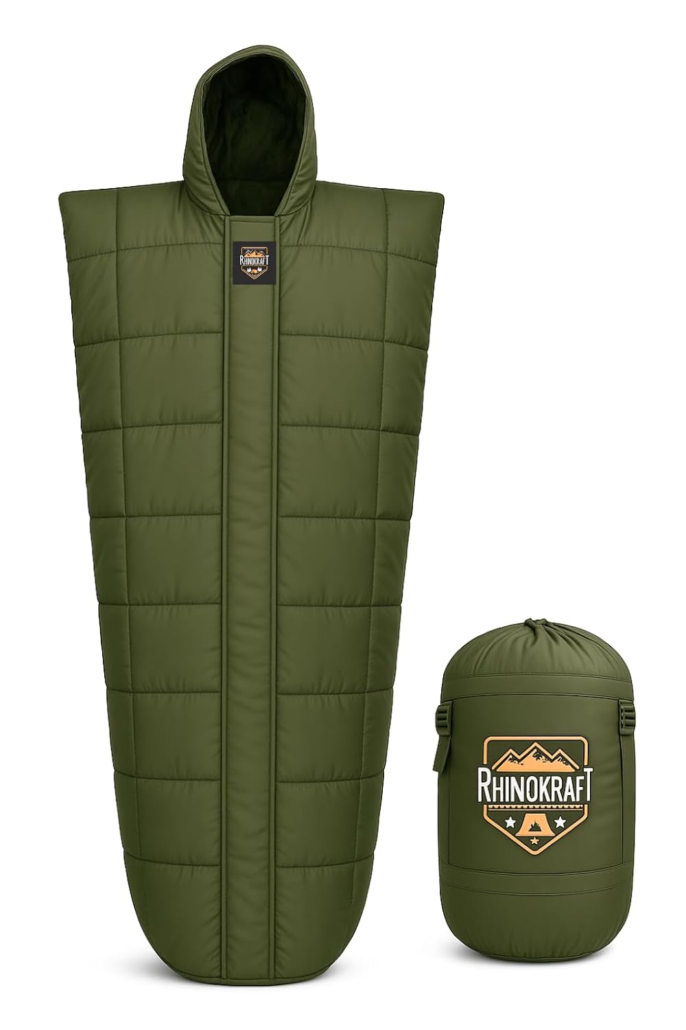 RhinoKraft Ranger Army-Grade Mummy Sleeping Bags for Adults | Premium TPU Shell with Fixed Fur Insulation | Extra-Tall 7ft Fit | Sub-Zero Rated