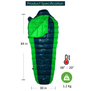 RhinoKraft 3 Season Warm & Cool Weather for Camping and travelling Lightweight Sleeping Bag for Adults & Kids – Weight 1.3 Kg | Premium Nylon Fabric | Free Stuff Sack | Stylish Mummy Shape