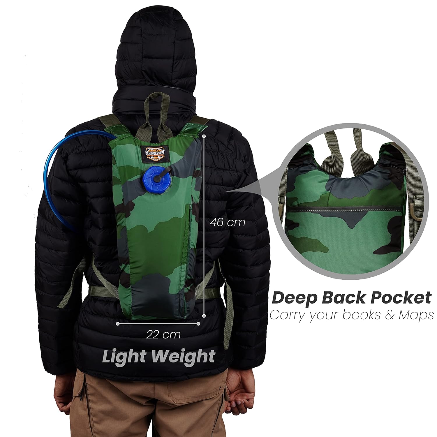 RhinoKraft Light Weight Hydration Bag for Runners, Bikers, Cyclists, and Hikers.