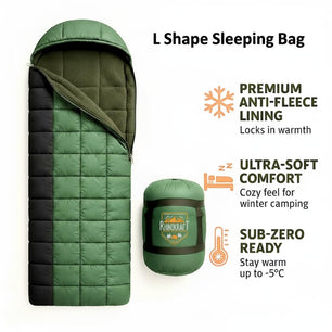 RhinoKraft -2 Degree | Anti Fleece Liner | 2.4 Kg Weight | Super Warm | Sleeping Bag for Adventure | Camping, Trekking and Outdoor Activity RK-TOM