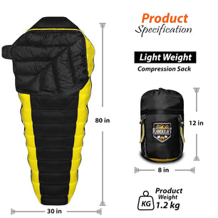 RhinoKraft Mummy Camping Sleeping Bag - 3 Season Warm & Cool Weather | BIGYLW