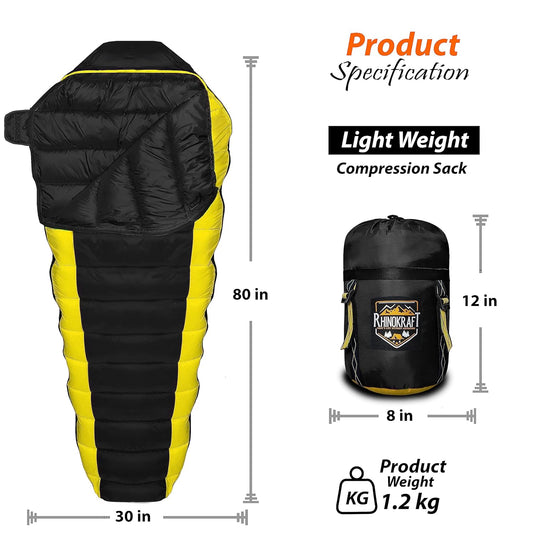 RhinoKraft Mummy Camping Sleeping Bag - 3 Season Warm & Cool Weather | BIGYLW