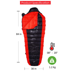 RhinoKraft 3 Season Warm & Cool Weather for Camping and travelling Lightweight Sleeping Bag for Adults & Kids – Weight 1.3 Kg | Premium Nylon Fabric | Free Stuff Sack | Stylish Mummy Shape