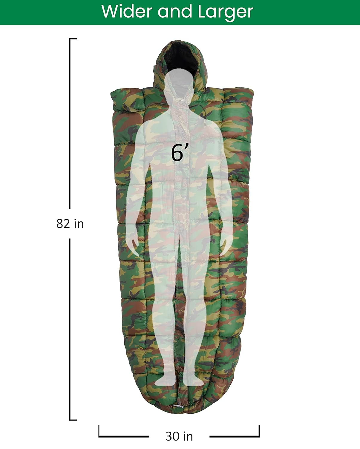 RhinoKraft Military Design | Mummy Shape | 8 to 20 Degree Celsius | 2.3 Kg Weight | Sleeping Bag for Adults | for Trekking, Camping and Outdoor Adventure