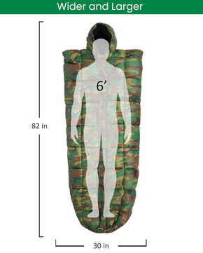 RhinoKraft Military Design | Mummy Shape | 8 to 20 Degree Celsius | 2.3 Kg Weight | Sleeping Bag for Adults | for Trekking, Camping and Outdoor Adventure