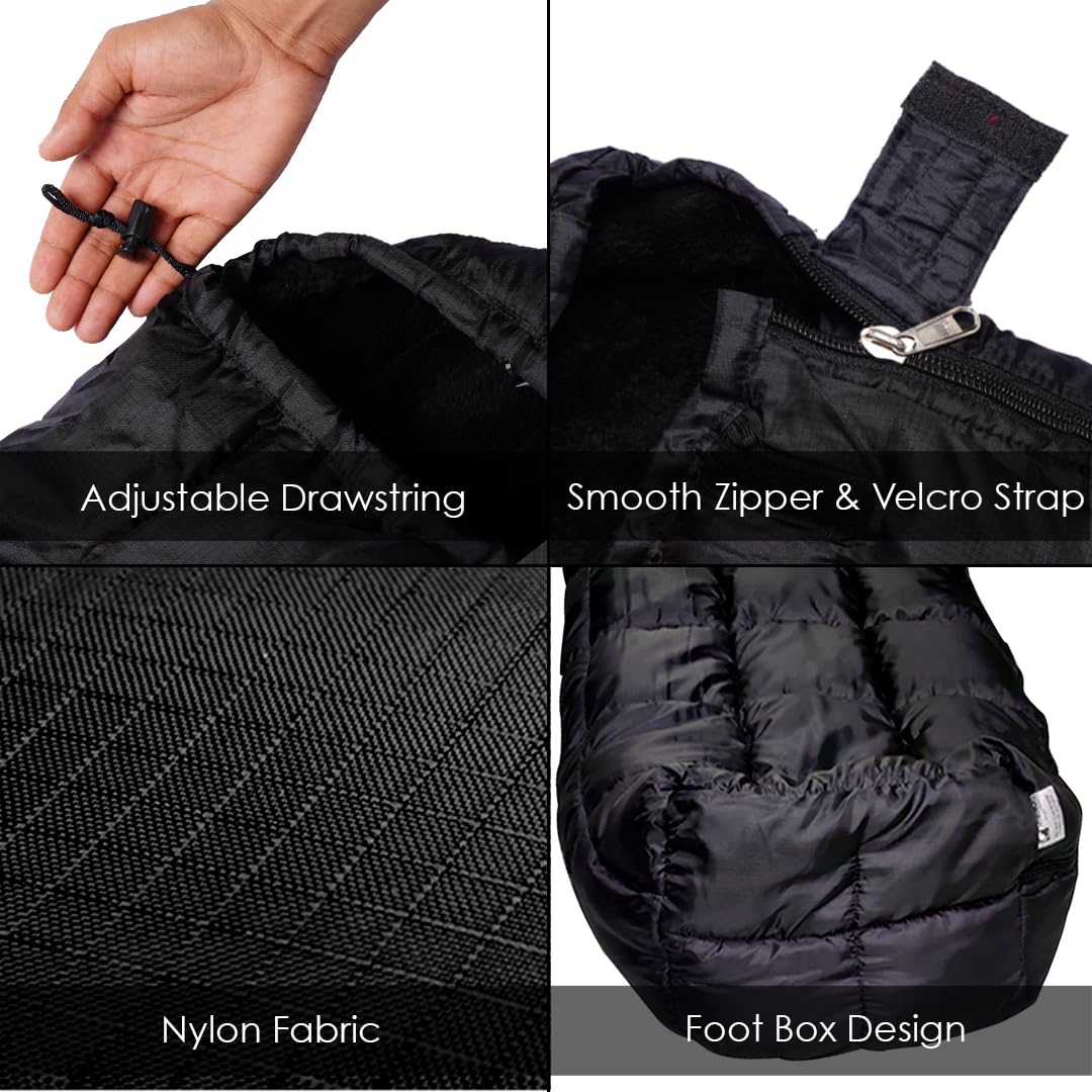 RhinoKraft Black Sleeping Bag for Adults RSKBLK