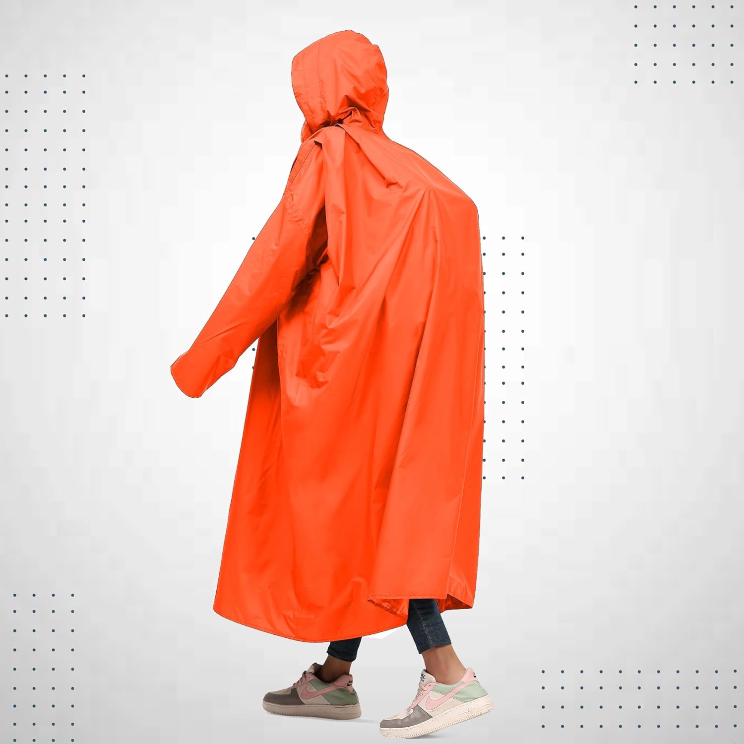 RhinoKraft Waterproof Full-Sleeve Rain Poncho for Outdoor Adventures |Easy Slip-On Design | Compact & Lightweight | Free Carry Case