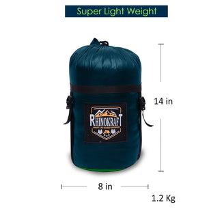 RhinoKraft 3 Season Warm & Cool Weather for Camping and travelling Lightweight Sleeping Bag for Adults & Kids – Weight 1.3 Kg | Premium Nylon Fabric | Free Stuff Sack | Stylish Mummy Shape