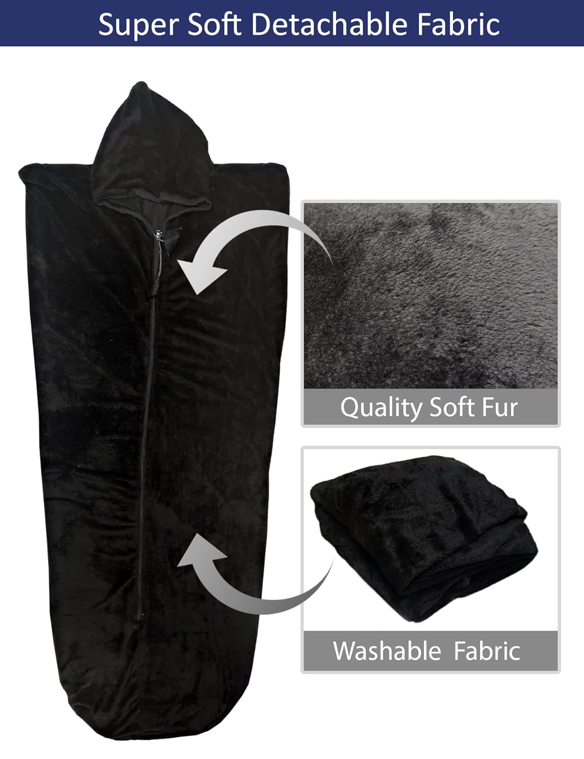 RhinoKraft Warriors Navy Blue Sleeping Bag ! Detachable Inner Liner ! 6 Layers ! Extra Large Size for Temp -20c ! 6.5 Ft RK-WARRIORS-BLU