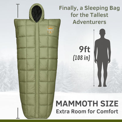 RhinoKraft Minus 15 Degree Sleeping Bag - Military-Grade, 9ft, Double-Layered | Heavy-Duty Winter Gear for Army & Defence | Rated for 0°C to -15°C, 4kg