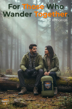 RhinoKraft Sleeping Bag for Adults | Fits Up to 6.5ft | Waterproof, Anti-Pill Fleece, Hollow Fiber Fill | 0°C to 18°C | Hood, Travel Pillow & Compression Sack | for Camping, Trekking & Hiking