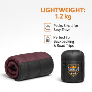 RhinoKraft 3 Season Warm & Cool Weather - Summer, Spring, Winter, Lightweight, for Adults & Kids - Camping Gear Equipment, Traveling and Outdoors RK-RAZMNRN