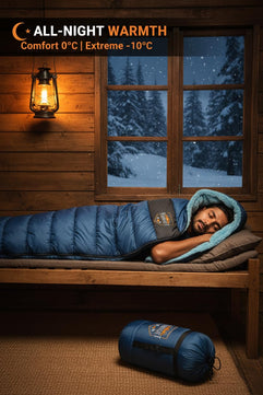 RhinoKraft -10 Degree Sleeping Bag | Soft Fur Lining | Extra Large Size | 2.4 Kg Weight |RK-BLUFUR