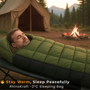 RhinoKraft -2 Degree | Anti Fleece Liner | 2.4 Kg Weight | Super Warm | Sleeping Bag for Adventure | Camping, Trekking and Outdoor Activity RK-TOM