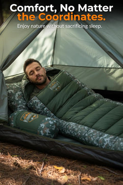 RhinoKraft -10 Degree Sleeping Bag for Adult | Soft Fur Lining | Extra Large Size | 2.4 Kg Weight | Soft and Warm Sleeping Bag for Adventure | Camping, Trekking and Outdoor Activity RK-PYRAMID-OLIVE