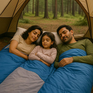 RhinoKraft Spartan Rectangular Sleeping Bag | Lightweight 1.3 kg | Comfort 12 °Celcius | Durable Nylon & Reliance Fibre | Packable for Camping, Biking & Trekking