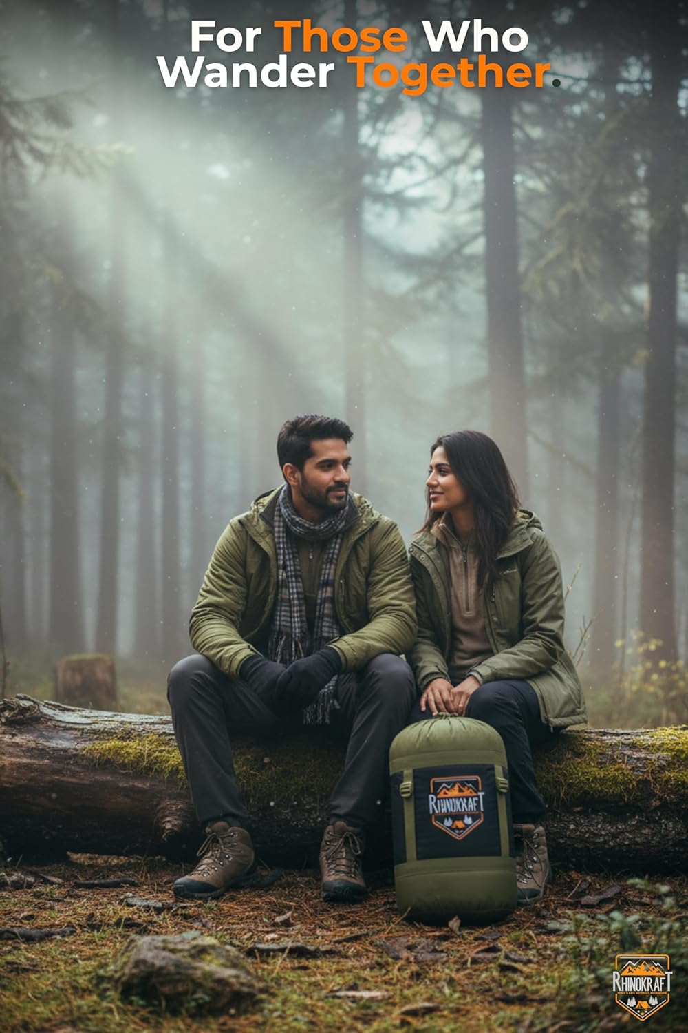 RhinoKraft Winter Sleeping Bag for Adults & Men | Cold Weather Rated 0–15°C | 2.4 kg | Detachable Liner | Sleeping Bag for Camping, Trekking & Outdoor Adventure