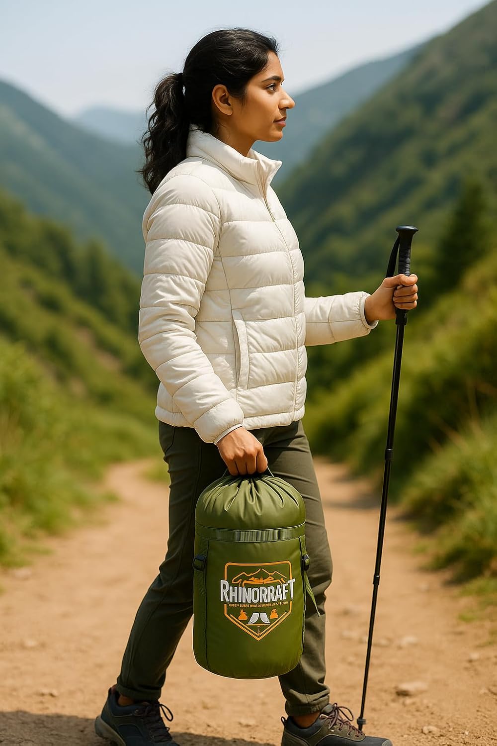 RhinoKraft Camping Sleeping Bag - 3 Season Warm & Cool Weather - Summer, Spring, Winter, Lightweight, for Adults & Kids - Camping Gear Equipment, Traveling and Outdoors