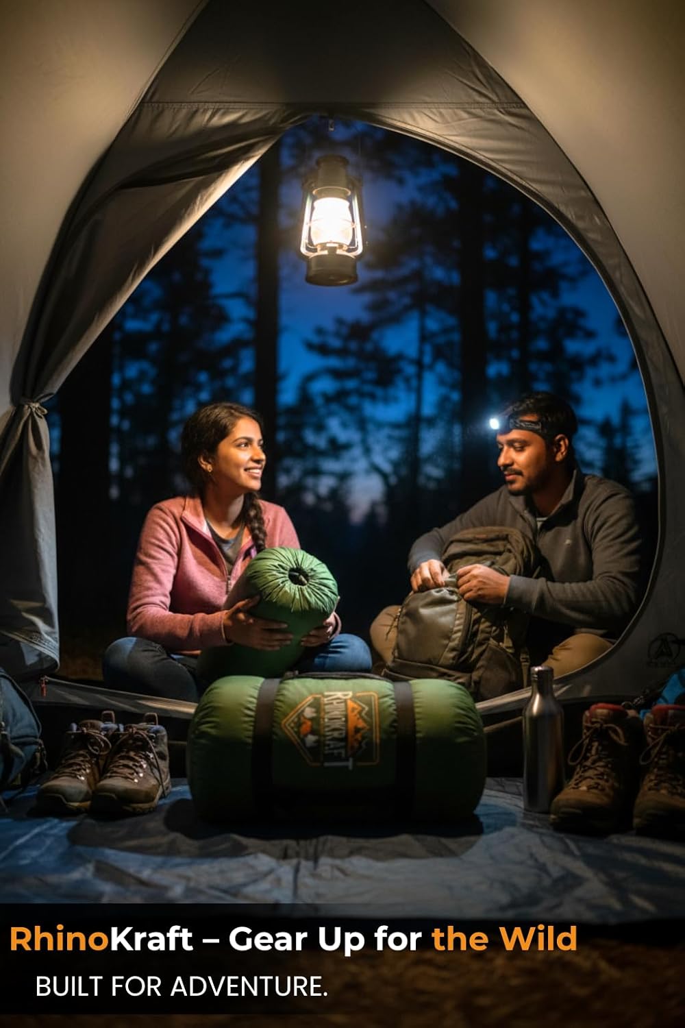 RhinoKraft -2 Degree | Anti Fleece Liner | 2.4 Kg Weight | Super Warm | Sleeping Bag for Adventure | Camping, Trekking and Outdoor Activity RK-TOM