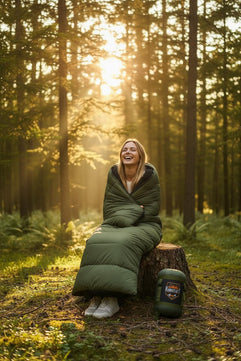 RhinoKraft Rectangular Sleeping Bag with Pillow | Lightweight, Waterproof, Compact for Camping, Trekking, Travel | Comfort Temp 0°C to 18°C | Includes Carry Bag