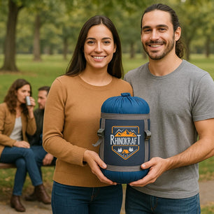 RhinoKraft Spartan Rectangular Sleeping Bag | Lightweight 1.3 kg | Comfort 12 °Celcius | Durable Nylon & Reliance Fibre | Packable for Camping, Biking & Trekking