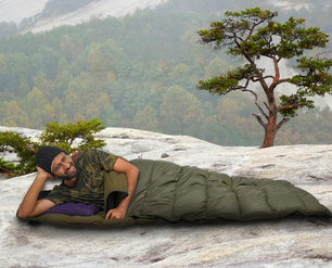 RhinoKraft Ultra-Light Zero Degree Envelope Sleeping Bag for Adults for Mild to Harsh Winter RK-ICE-OLIVE