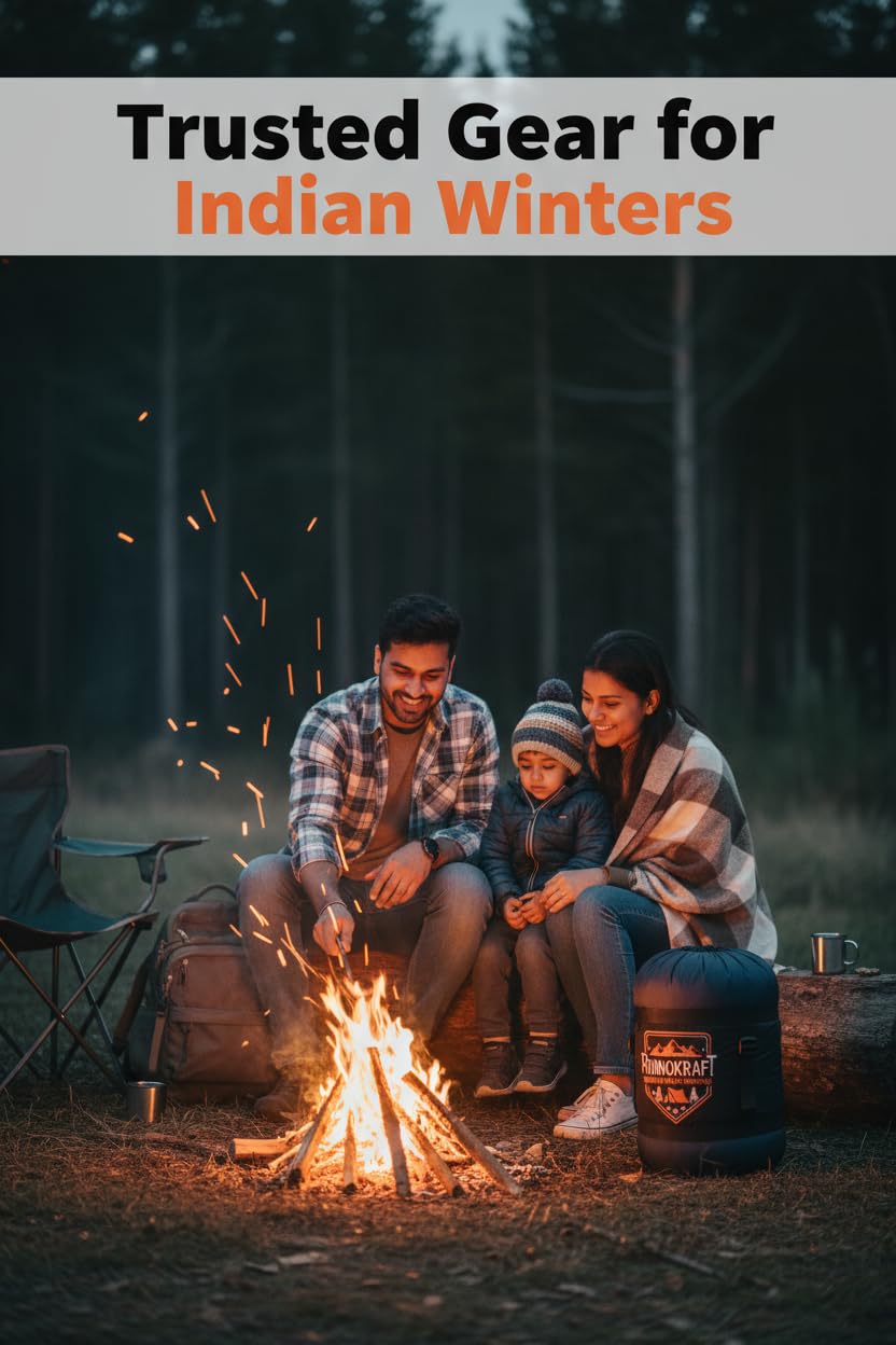 RhinoKraft -10 Degree | Soft Fur Lining | Extra Large Size | 2.4 Kg Weight | Soft and Warm Sleeping Bag for Adventure | Camping, Trekking and Outdoor Activity