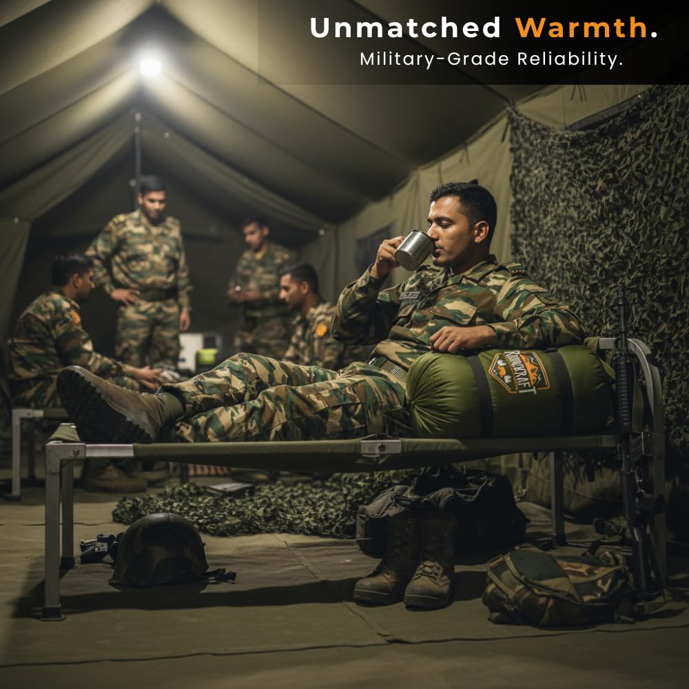 RhinoKraft -2 Degree | Anti Fleece Liner | 2.4 Kg Weight | Super Warm | Sleeping Bag for Adventure | Camping, Trekking and Outdoor Activity RK-TOM