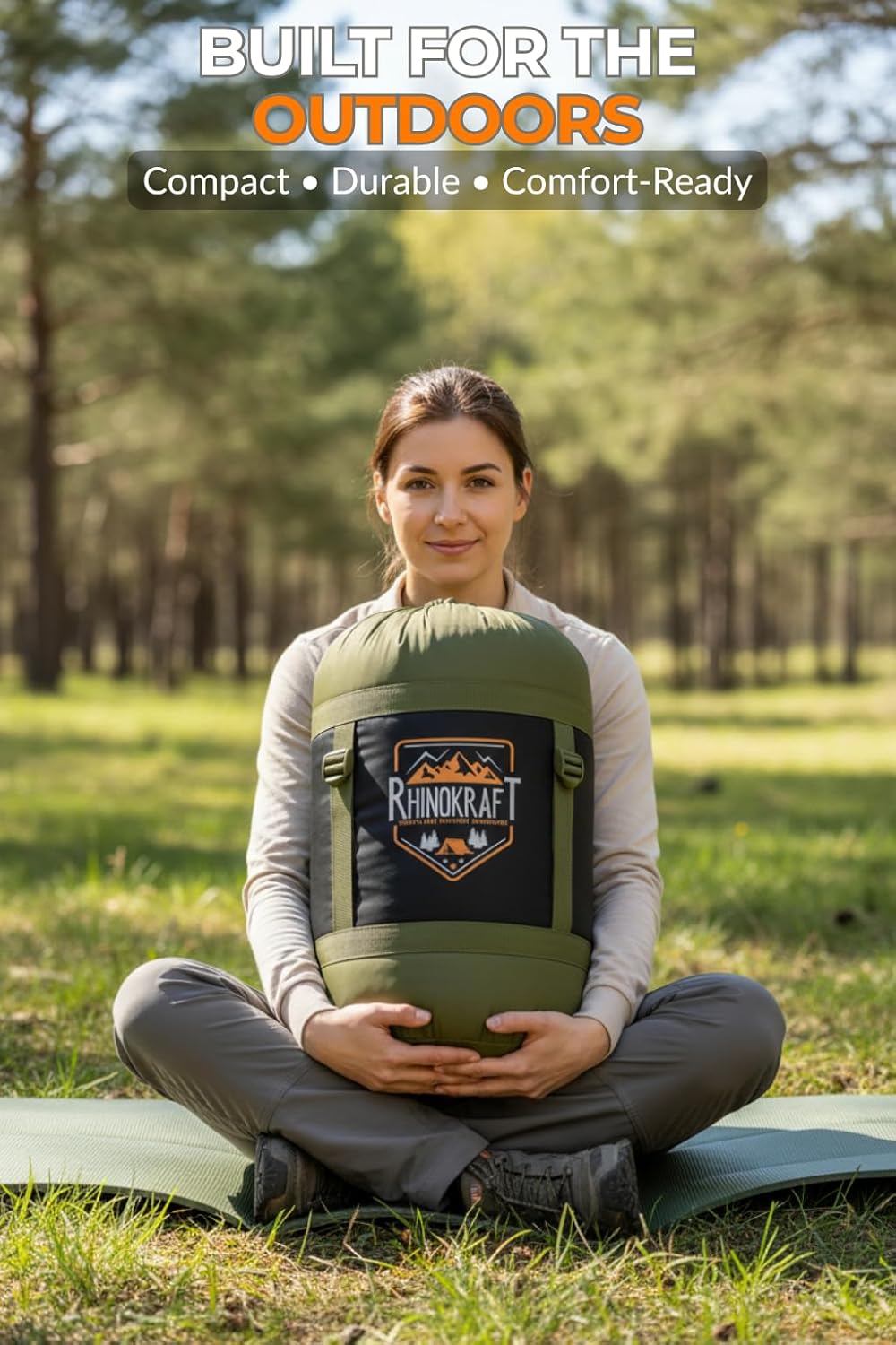 RhinoKraft -10°C Extreme | Anti-Pilling Fleece Liner | Extra-Large 6.5 ft Mummy Sleeping Bag | Warm, Durable & Portable for Camping, Trekking & Outdoor Adventure