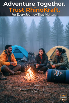 RhinoKraft Rectangular Sleeping Bag with Pillow | Lightweight, Waterproof, Compact for Camping, Trekking, Travel | Comfort Temp 0°C to 18°C | Includes Carry Bag