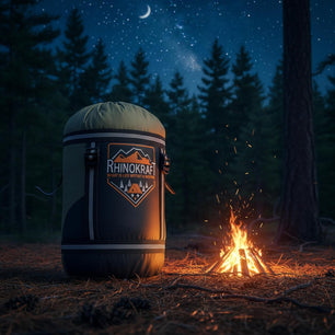 RhinoKraft Olive Mummy Sleeping Bag | 10 To 20 °C Lightweight 1.8 kg | Oversized 86″×30″ | Tall-Friendly Fit for Camping, Trekking & Biking