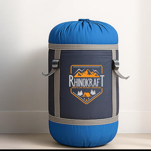 RhinoKraft Spartan Rectangular Sleeping Bag | Lightweight 1.3 kg | Comfort 12 °Celcius | Durable Nylon & Reliance Fibre | Packable for Camping, Biking & Trekking