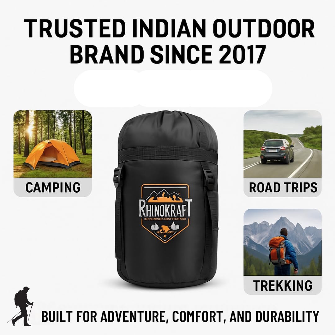 RhinoKraft 3 Season Warm & Cool Weather - Summer, Spring, Winter, Lightweight, for Adults & Kids - Camping Gear Equipment, Traveling and Outdoors RK-RAZMNRN