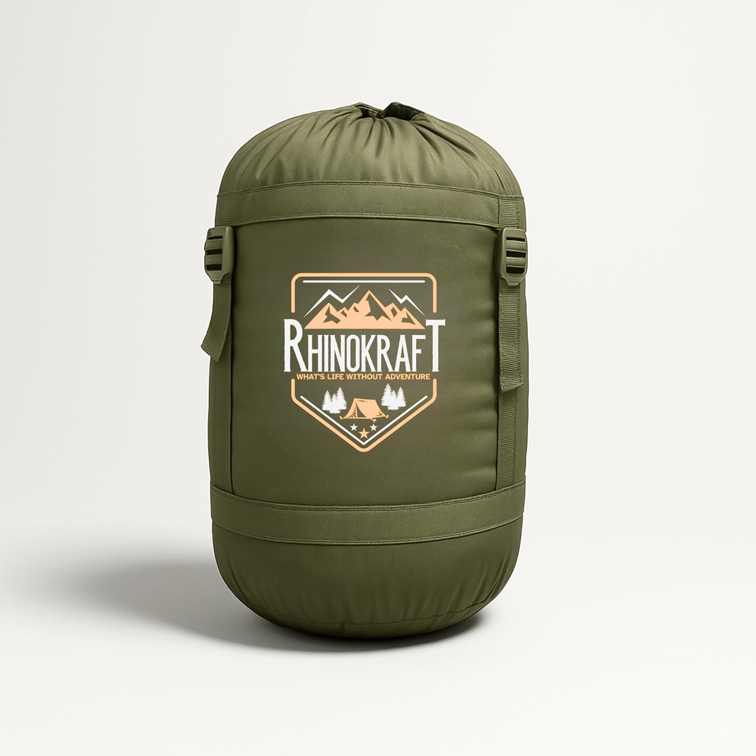 RhinoKraft Phantom Mummy Sleeping Bag | Detachable Suede-Lined Interior | Rugged TPU Shell for Extreme Durability | Fits Up to 7ft Tall | 2.9 kg Dark Olive Army-Grade Gear for Camping & Trekking