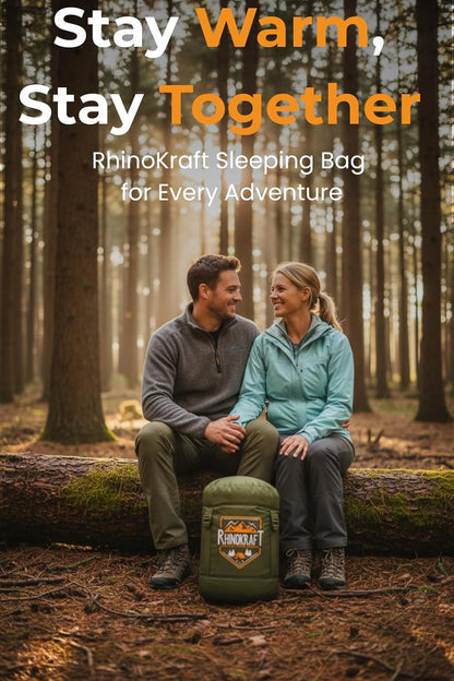 RhinoKraft -10 Degree | Soft Fur Lining | Extra Large Size | 2.4 Kg Weight | Soft and Warm Sleeping Bag for Adventure | Camping, Trekking and Outdoor Activity